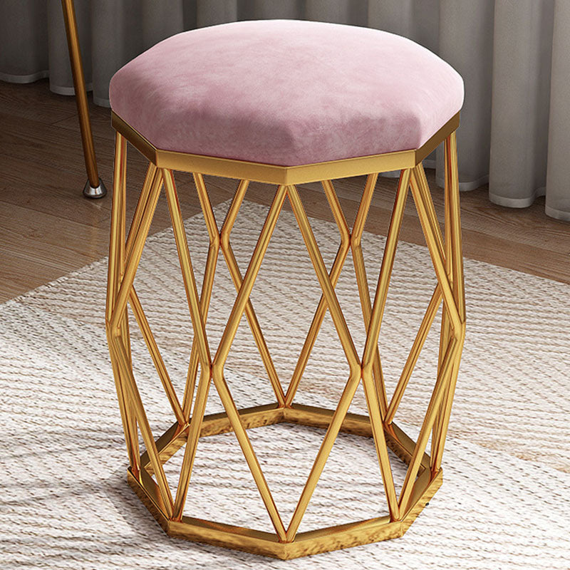 Solid Color Flannel Standard Stool Modern Simple Upholstered Stool