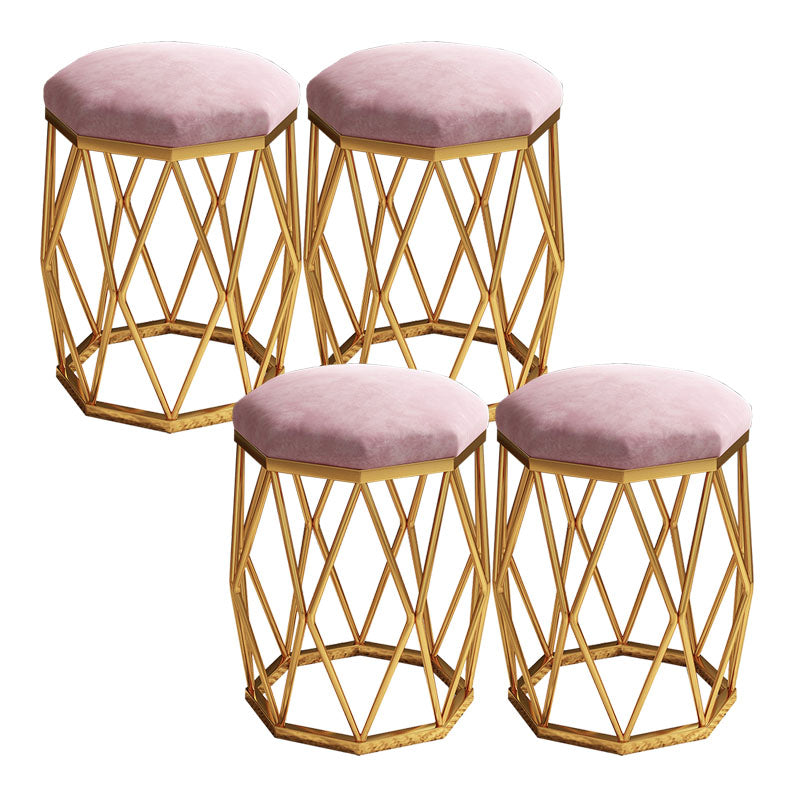 Solid Color Flannel Standard Stool Modern Simple Upholstered Stool