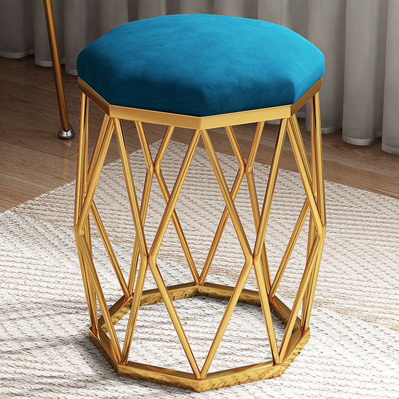 Solid Color Flannel Standard Stool Modern Simple Upholstered Stool