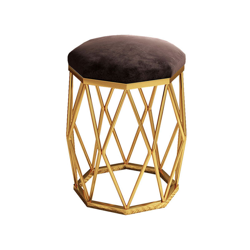 Solid Color Flannel Standard Stool Modern Simple Upholstered Stool