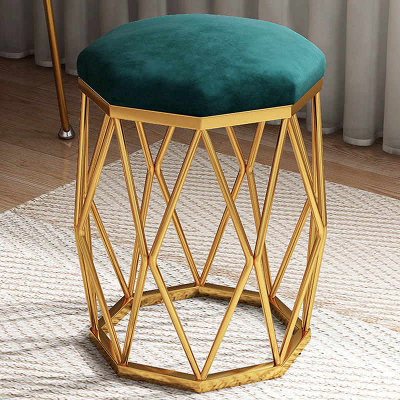 Solid Color Flannel Standard Stool Modern Simple Upholstered Stool