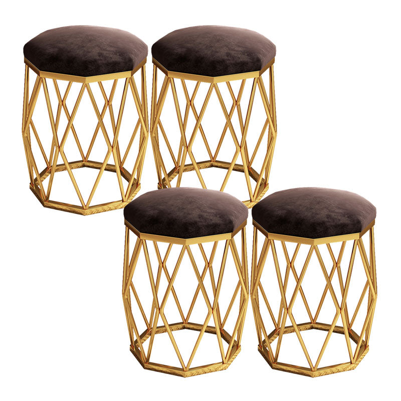 Solid Color Flannel Standard Stool Modern Simple Upholstered Stool