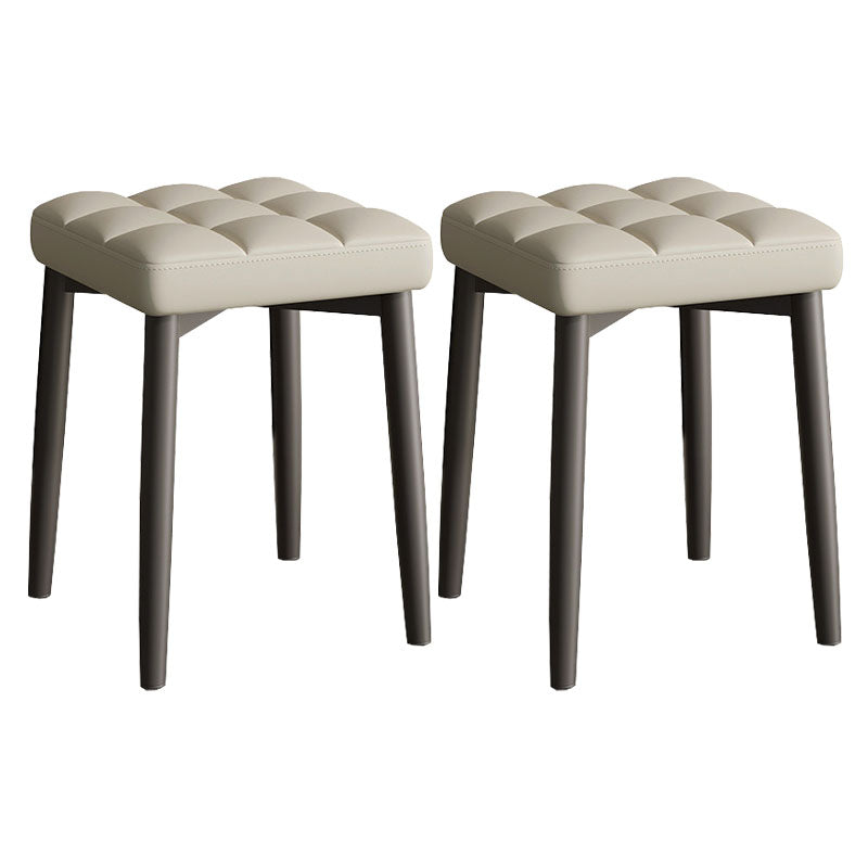 Solid Color Leather Standard Stool Modern Simple Square Stool