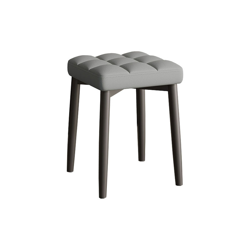 Solid Color Leather Standard Stool Modern Simple Square Stool