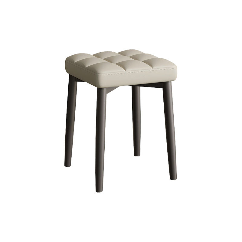 Solid Color Leather Standard Stool Modern Simple Square Stool