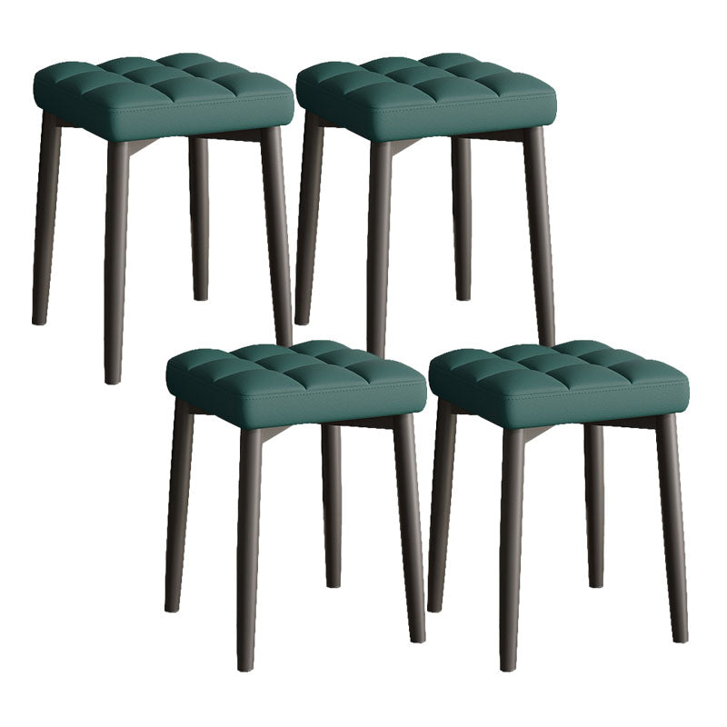Solid Color Leather Standard Stool Modern Simple Square Stool