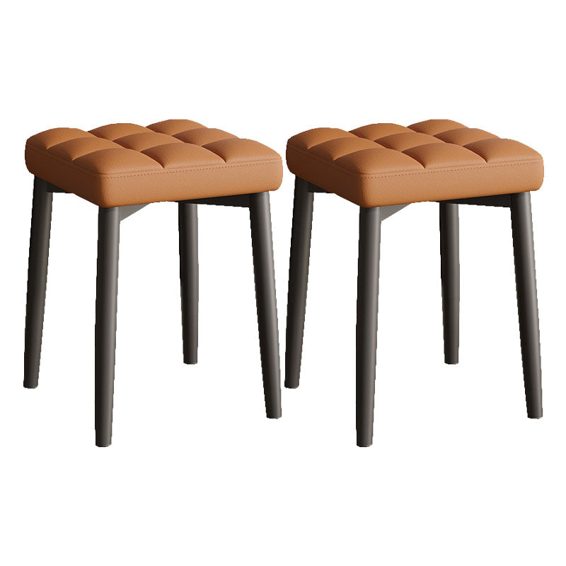 Solid Color Leather Standard Stool Modern Simple Square Stool