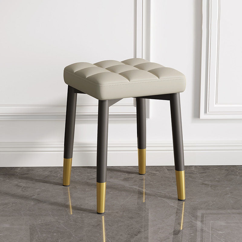 Solid Color Leather Standard Stool Modern Simple Square Stool