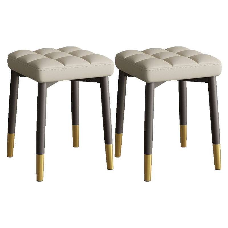 Solid Color Leather Standard Stool Modern Simple Square Stool