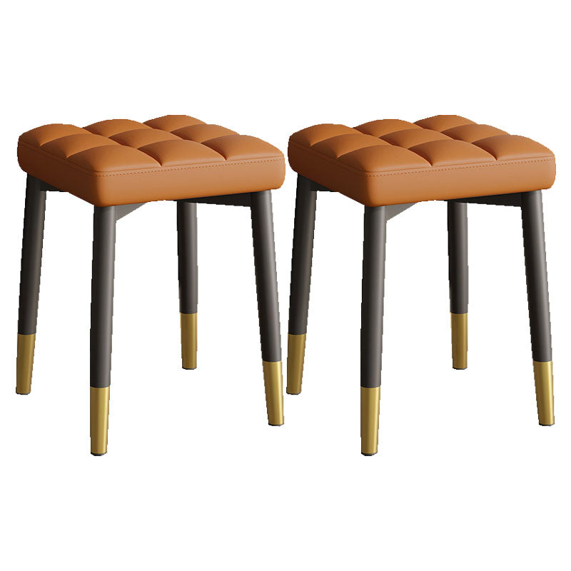 Solid Color Leather Standard Stool Modern Simple Square Stool
