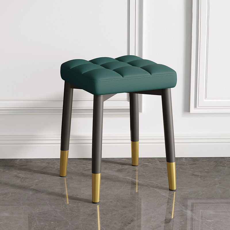 Solid Color Leather Standard Stool Modern Simple Square Stool