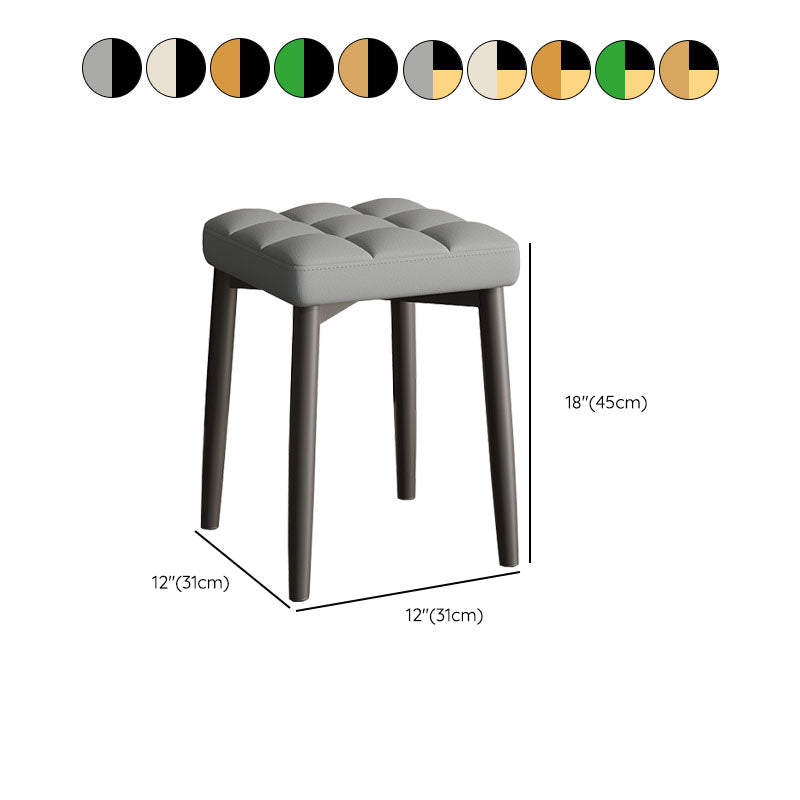 Solid Color Leather Standard Stool Modern Simple Square Stool