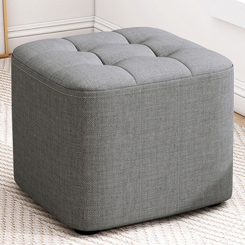 Solid Color Fabric Standard Stool Modern Simple Square Upholstered Stool