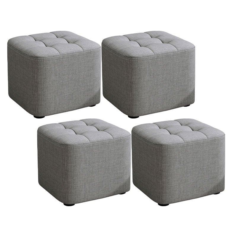 Solid Color Fabric Standard Stool Modern Simple Square Upholstered Stool
