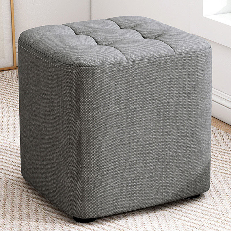 Solid Color Fabric Standard Stool Modern Simple Square Upholstered Stool
