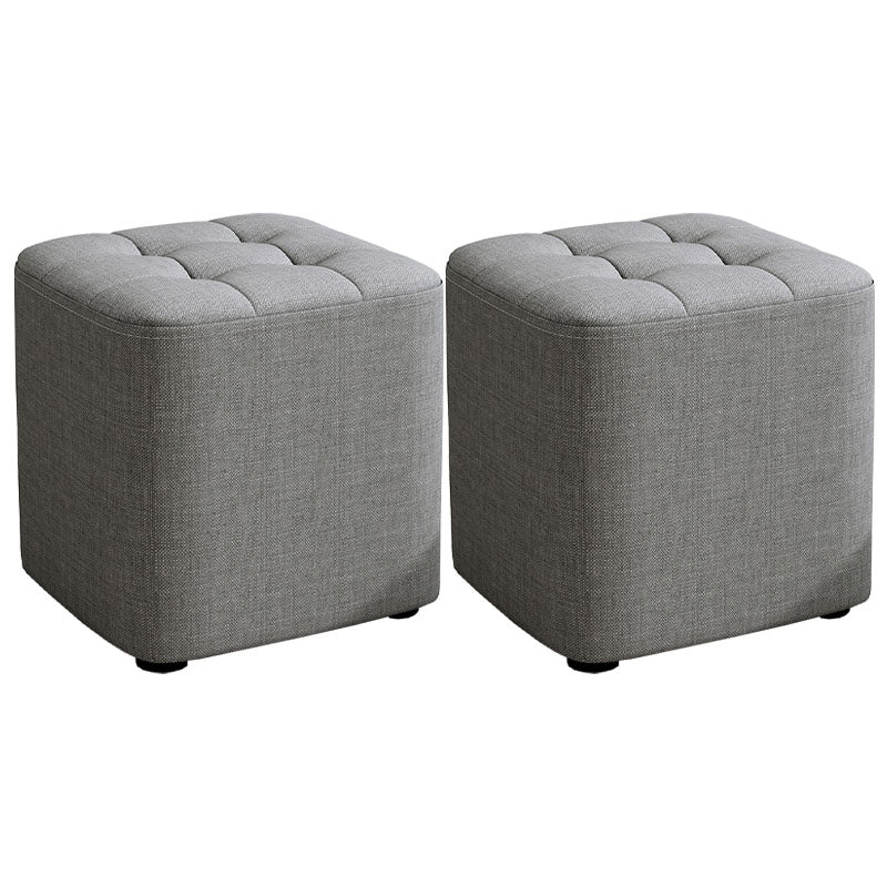Solid Color Fabric Standard Stool Modern Simple Square Upholstered Stool