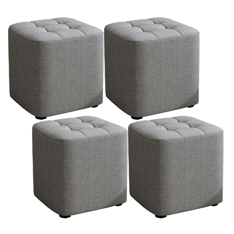 Solid Color Fabric Standard Stool Modern Simple Square Upholstered Stool
