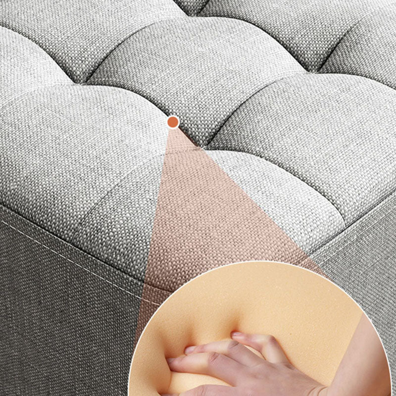 Solid Color Fabric Standard Stool Modern Simple Square Upholstered Stool