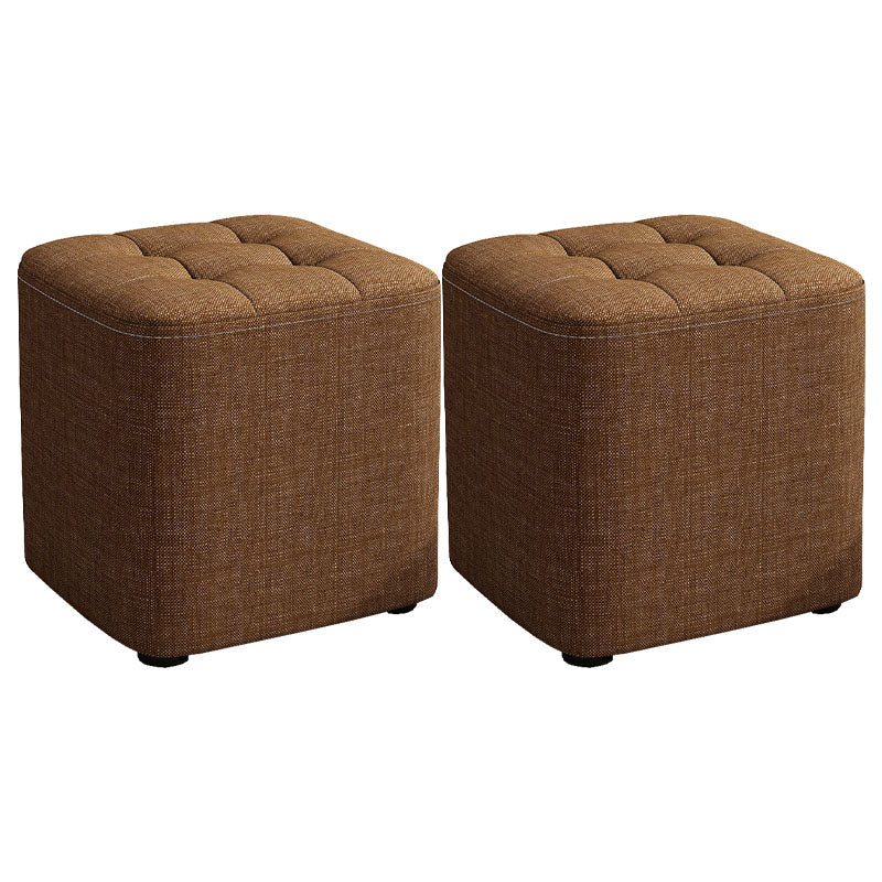 Solid Color Fabric Standard Stool Modern Simple Square Upholstered Stool