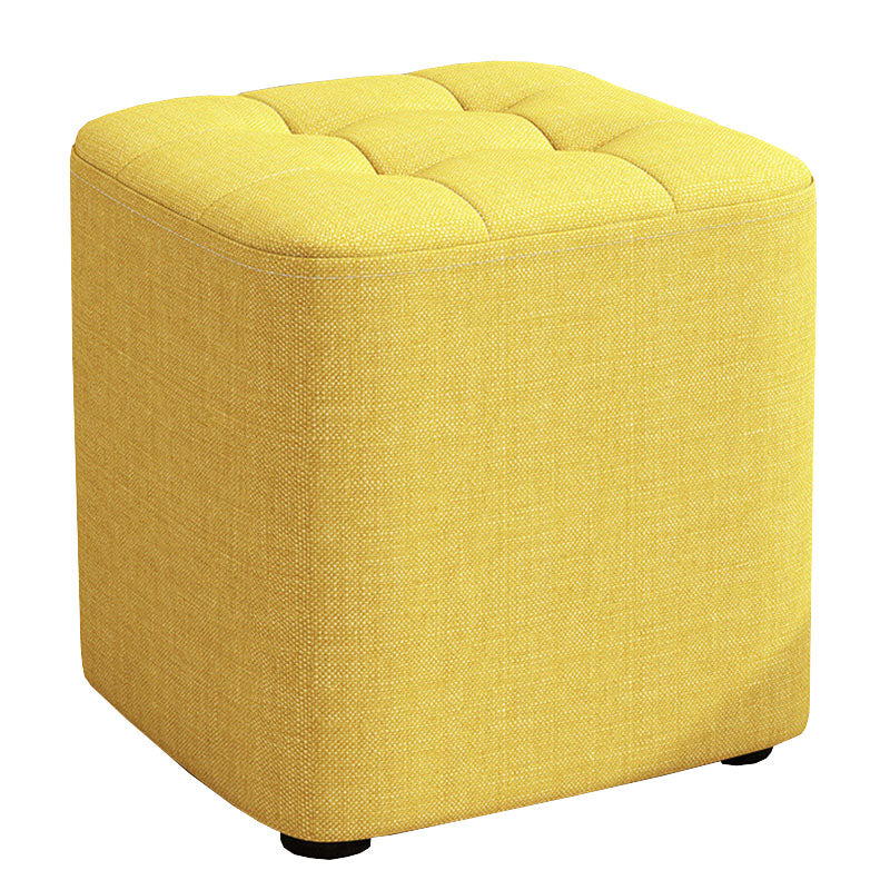 Solid Color Fabric Standard Stool Modern Simple Square Upholstered Stool
