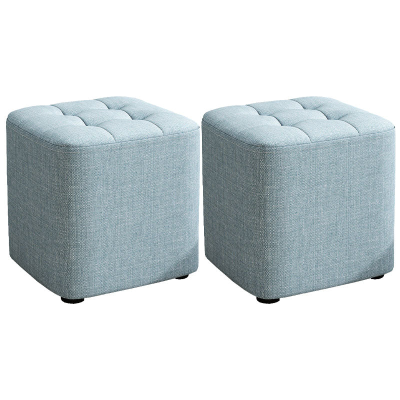 Solid Color Fabric Standard Stool Modern Simple Square Upholstered Stool