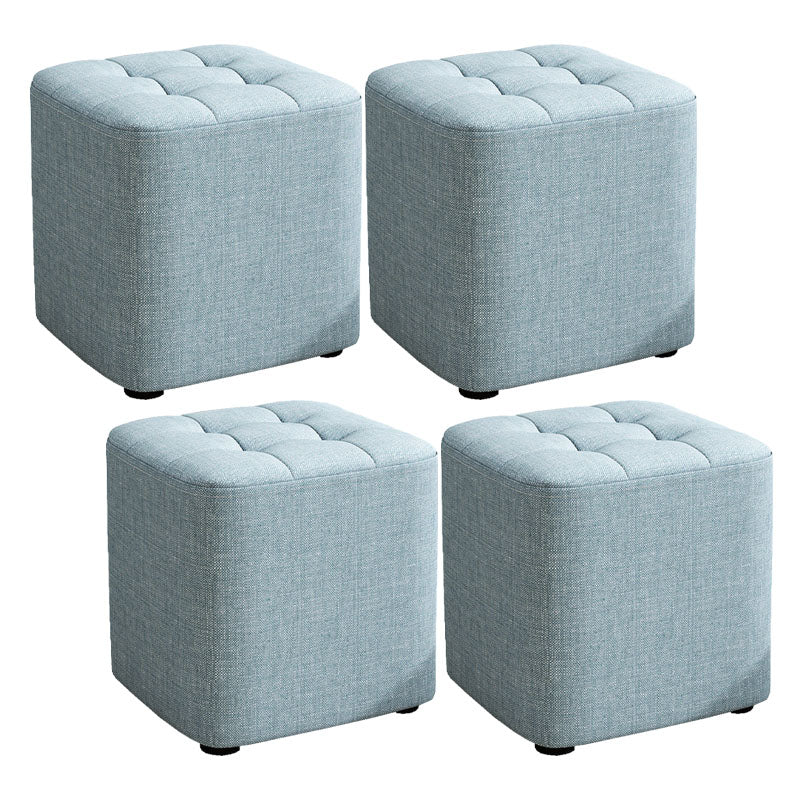 Solid Color Fabric Standard Stool Modern Simple Square Upholstered Stool