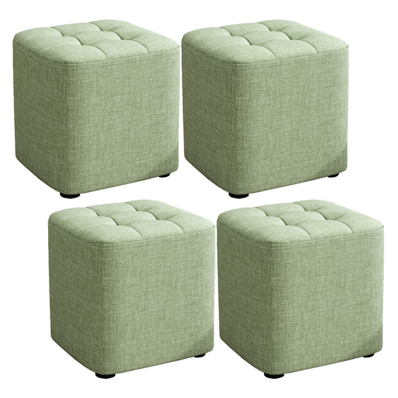 Solid Color Fabric Standard Stool Modern Simple Square Upholstered Stool
