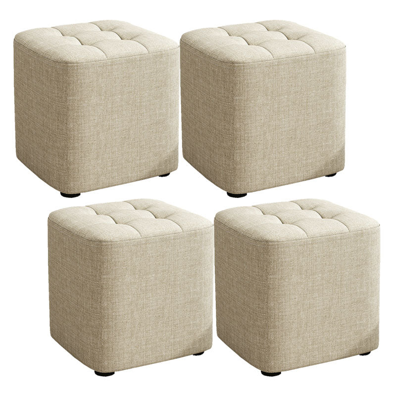 Solid Color Fabric Standard Stool Modern Simple Square Upholstered Stool
