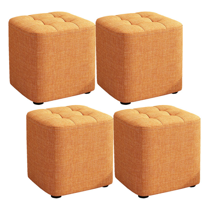 Solid Color Fabric Standard Stool Modern Simple Square Upholstered Stool