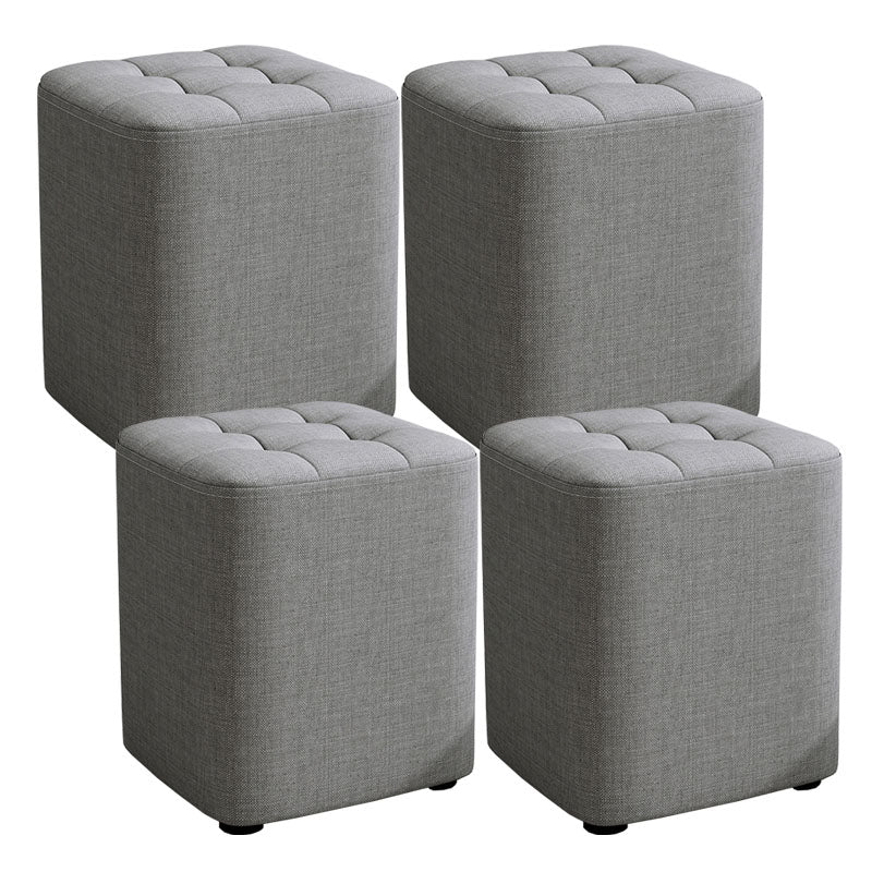 Solid Color Fabric Standard Stool Modern Simple Square Upholstered Stool