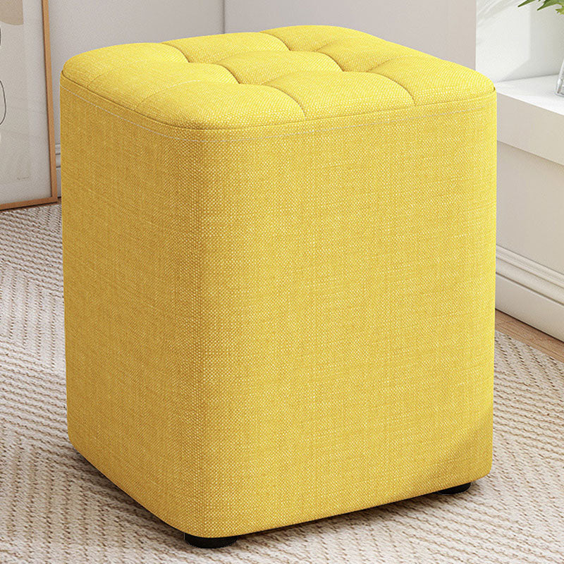 Solid Color Fabric Standard Stool Modern Simple Square Upholstered Stool