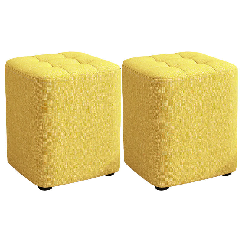 Solid Color Fabric Standard Stool Modern Simple Square Upholstered Stool