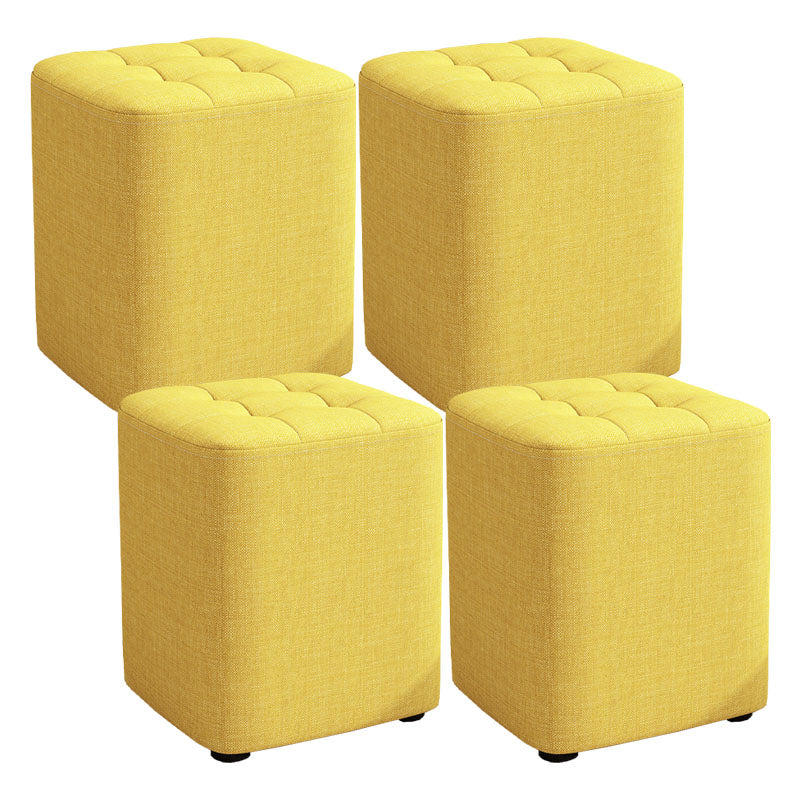 Solid Color Fabric Standard Stool Modern Simple Square Upholstered Stool