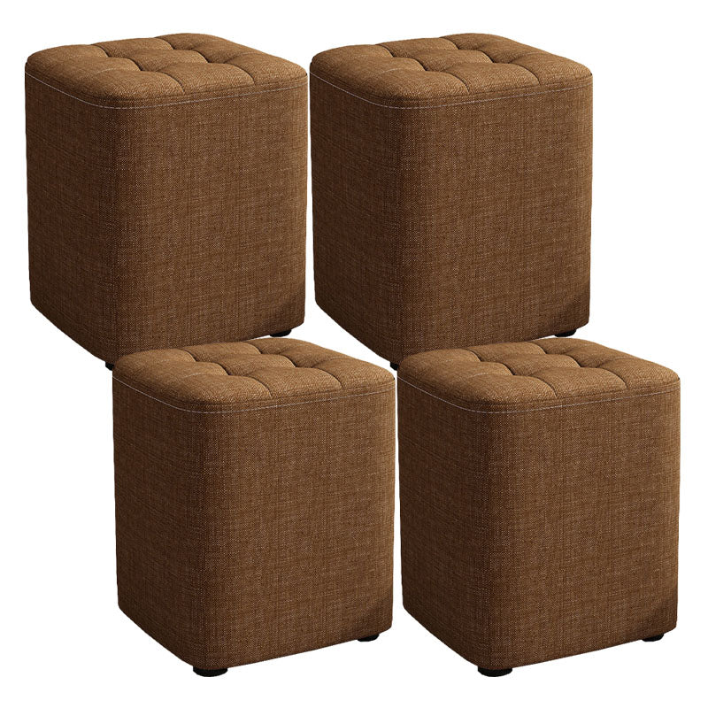Solid Color Fabric Standard Stool Modern Simple Square Upholstered Stool