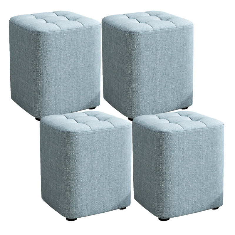 Solid Color Fabric Standard Stool Modern Simple Square Upholstered Stool