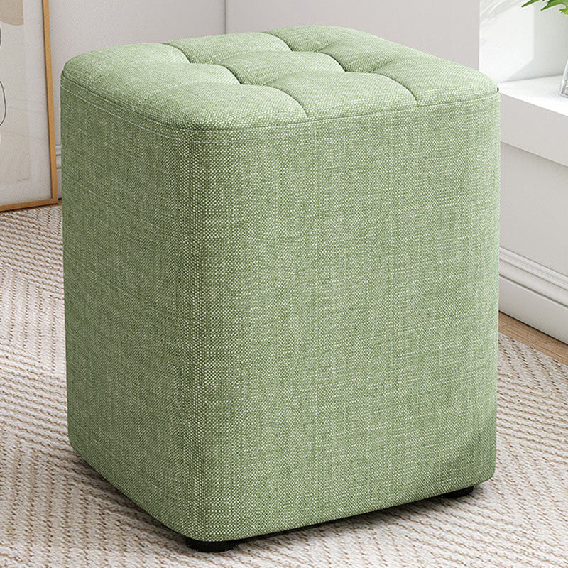 Solid Color Fabric Standard Stool Modern Simple Square Upholstered Stool