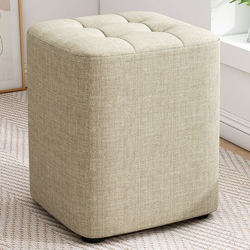 Solid Color Fabric Standard Stool Modern Simple Square Upholstered Stool