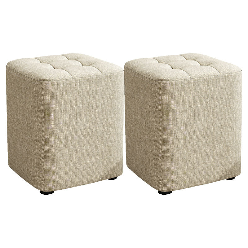 Solid Color Fabric Standard Stool Modern Simple Square Upholstered Stool