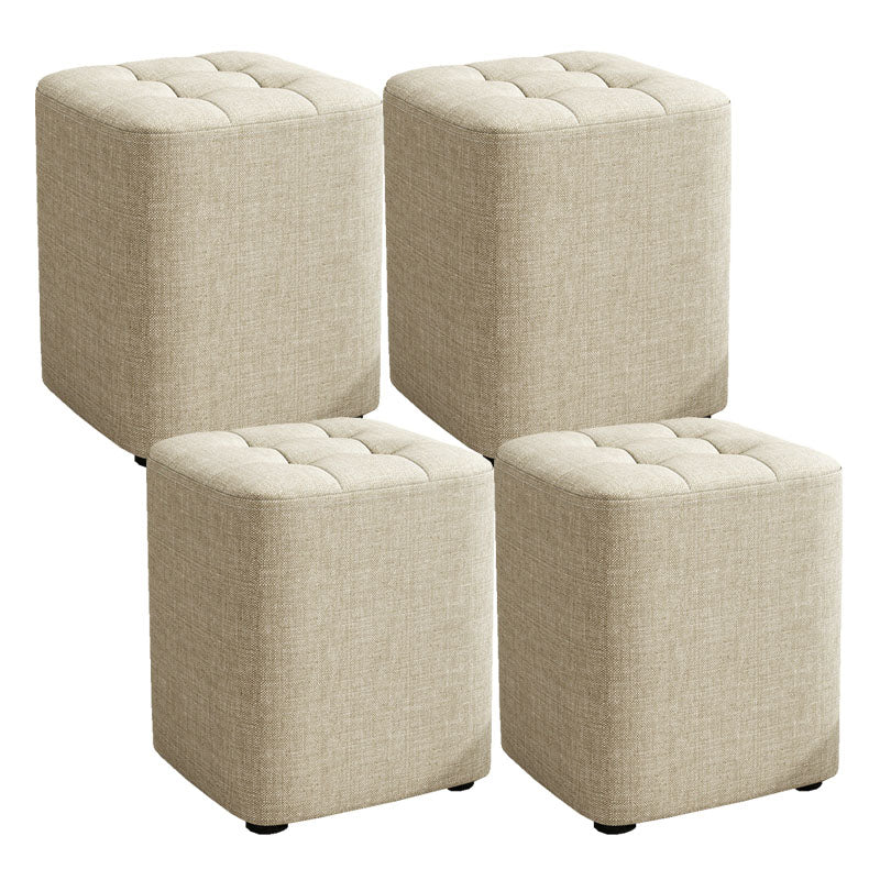 Solid Color Fabric Standard Stool Modern Simple Square Upholstered Stool