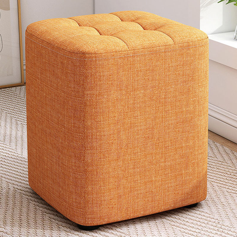 Solid Color Fabric Standard Stool Modern Simple Square Upholstered Stool