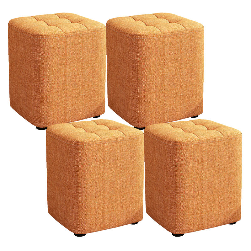 Solid Color Fabric Standard Stool Modern Simple Square Upholstered Stool