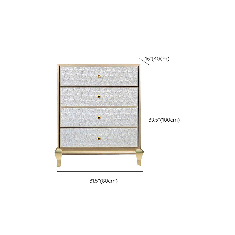 5 Drawers Champagne Storage Chest Glam Vertical Lingerie Chest
