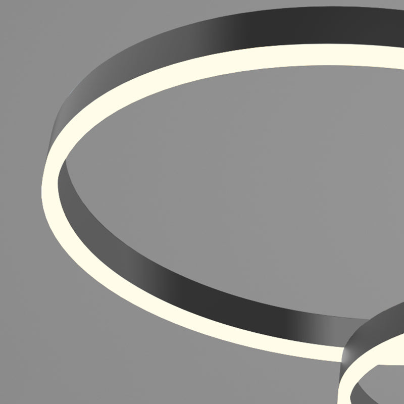 Minimalism Ceiling Light Fixture Circle Flush Mount in Black for Living Room