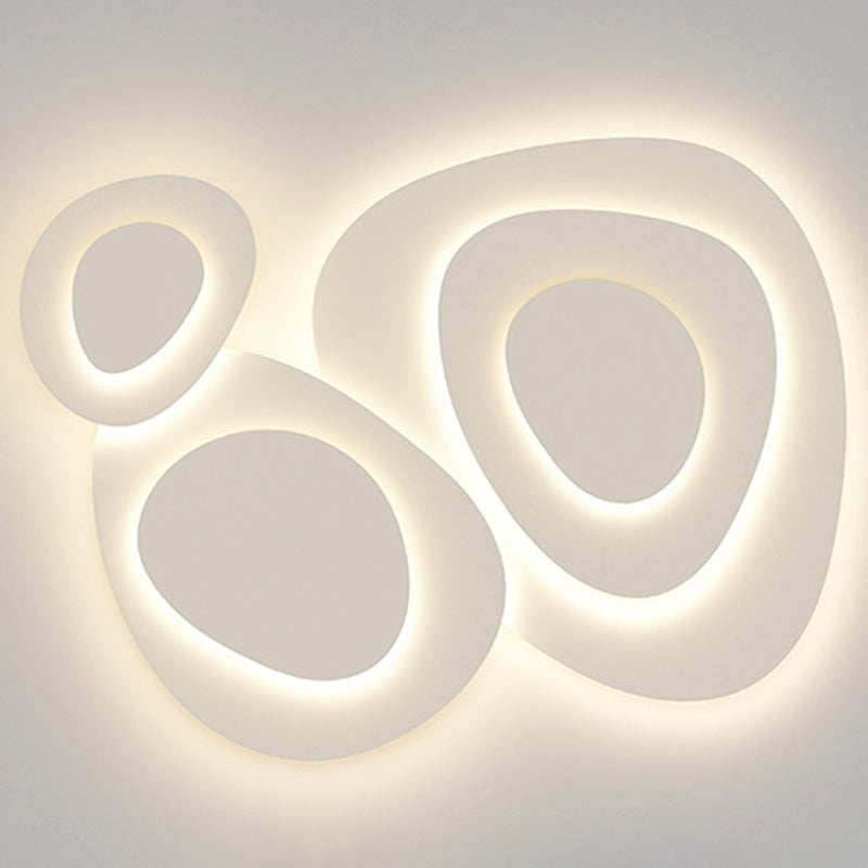 Simple LED Ceiling Light Fixture Multi-Layer Flush Mount in White for Living Room