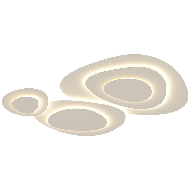 Simple LED Ceiling Light Fixture Multi-Layer Flush Mount in White for Living Room