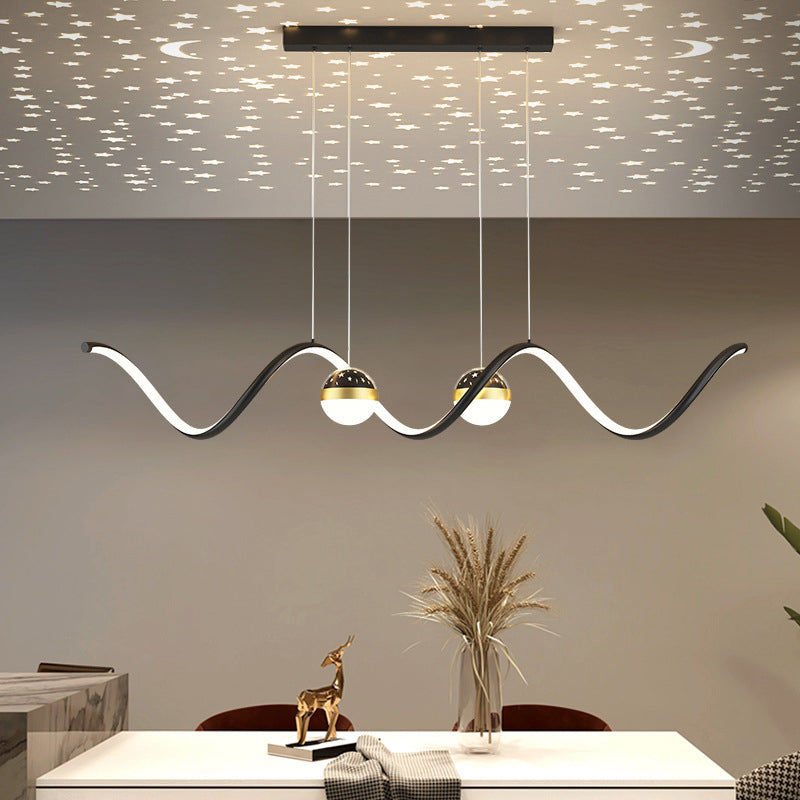 2 Ball Shade Kitchen Island Fixture Metal and Glass LED Pendant Fixture for Dining Room