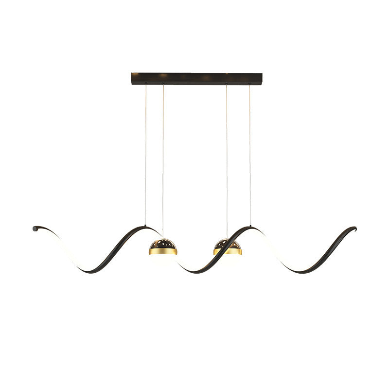 2 Ball Shade Kitchen Island Fixture Metal and Glass LED Pendant Fixture for Dining Room