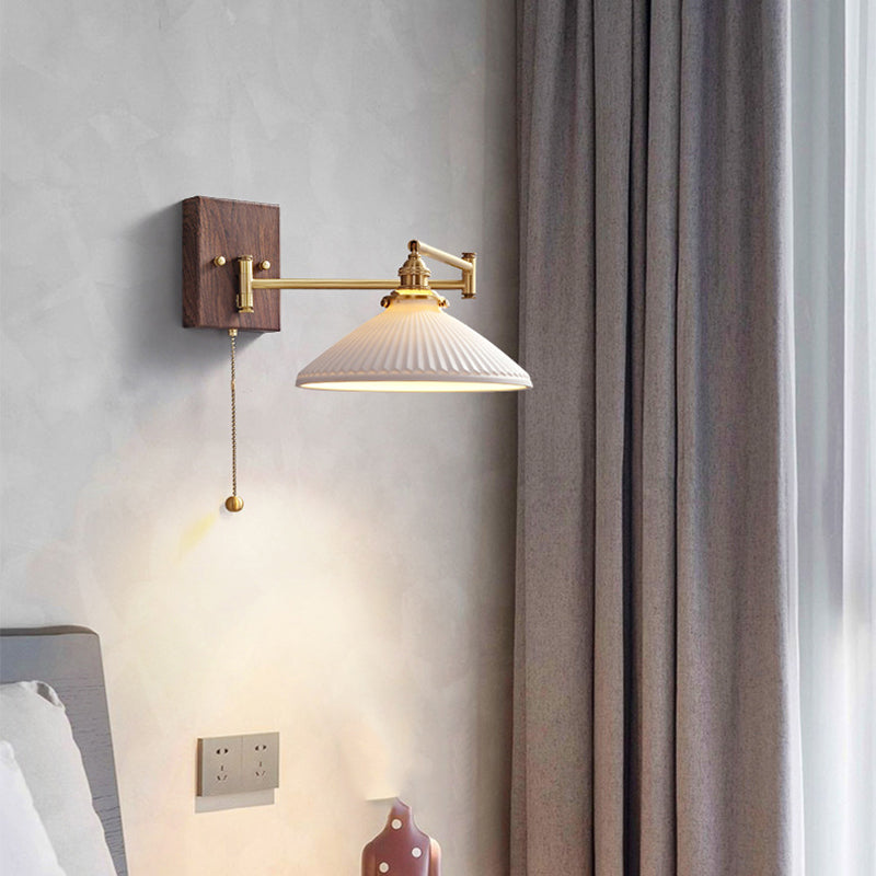 Simple Geometric Stone Wall Lamps Metal Wall Light Fixtures for Bedroom