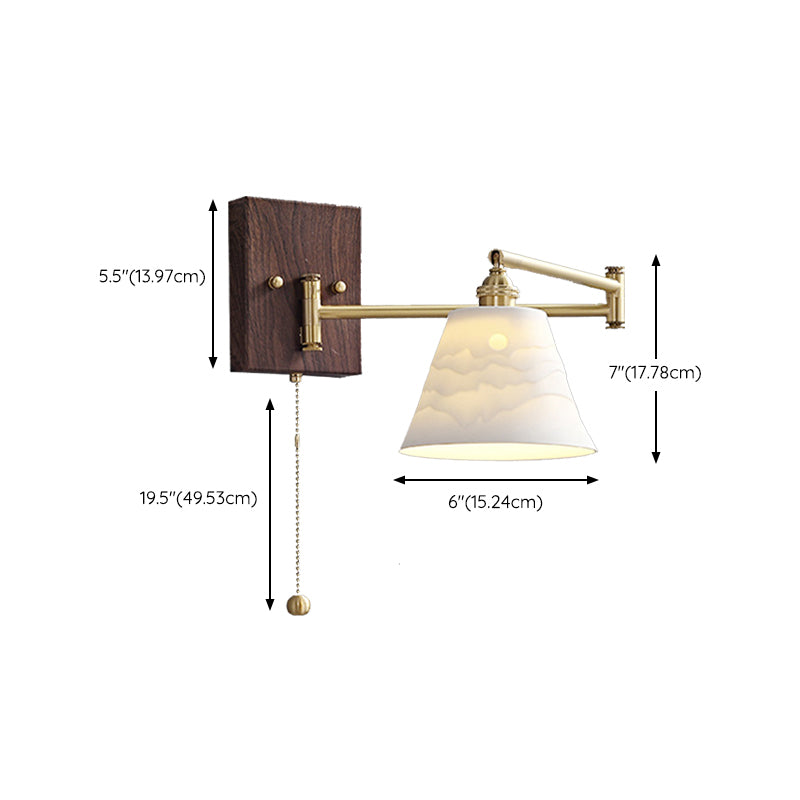 Simple Geometric Stone Wall Lamps Metal Wall Light Fixtures for Bedroom