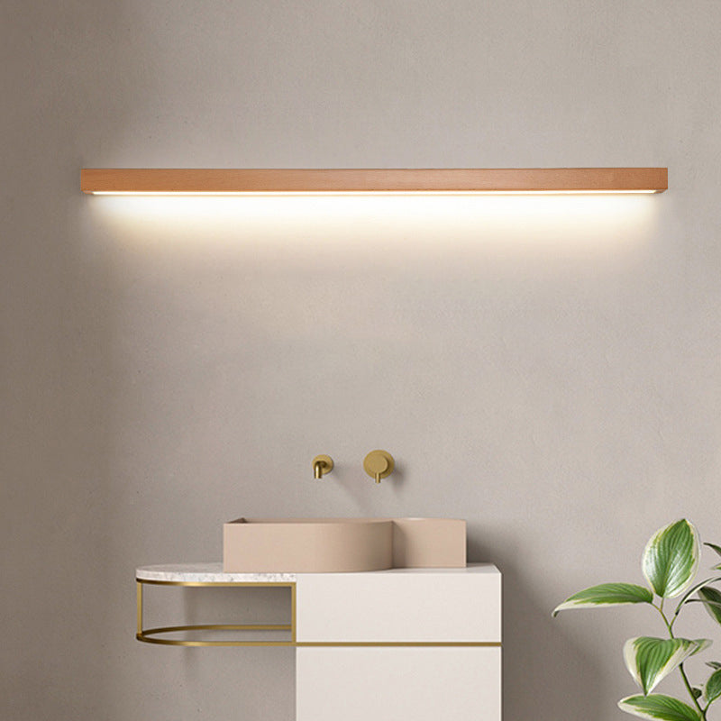 1 Light Linear Wall Sconce Lights Minimalist Wood Wall Mounted Lamp